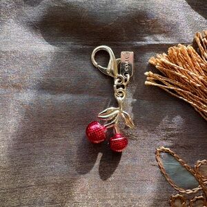 AUTHENTIC Coach Cherry Charm Keychain Red and Gold.